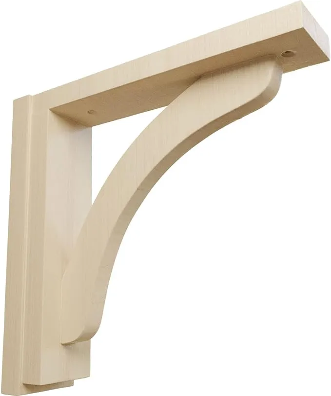 2 1/2"W x 10 3/4"D x 10 1/4"H Reece Shelf Bracket, Rubberwood