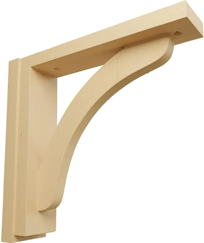 2 1/2"W x 10 3/4"D x 10 1/4"H Reece Shelf Bracket, Rubberwood