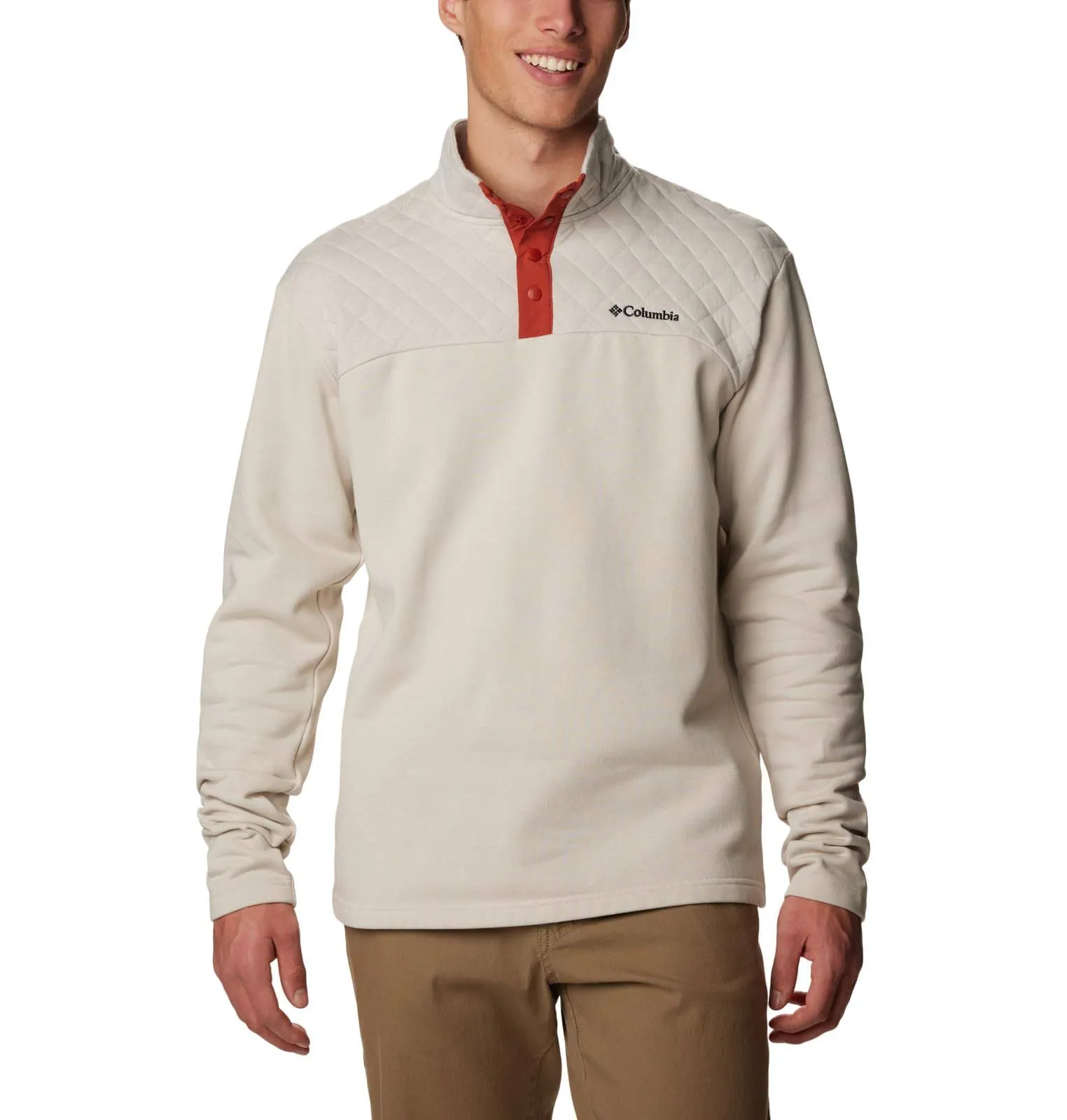 Columbia Men's Hart Mountain Quilted Half Snap Pullover - S - White