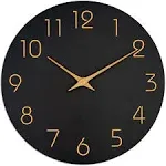 Battery Operated Silent Wall Clock - Minimalist Rose Gold Numbers Various Colors