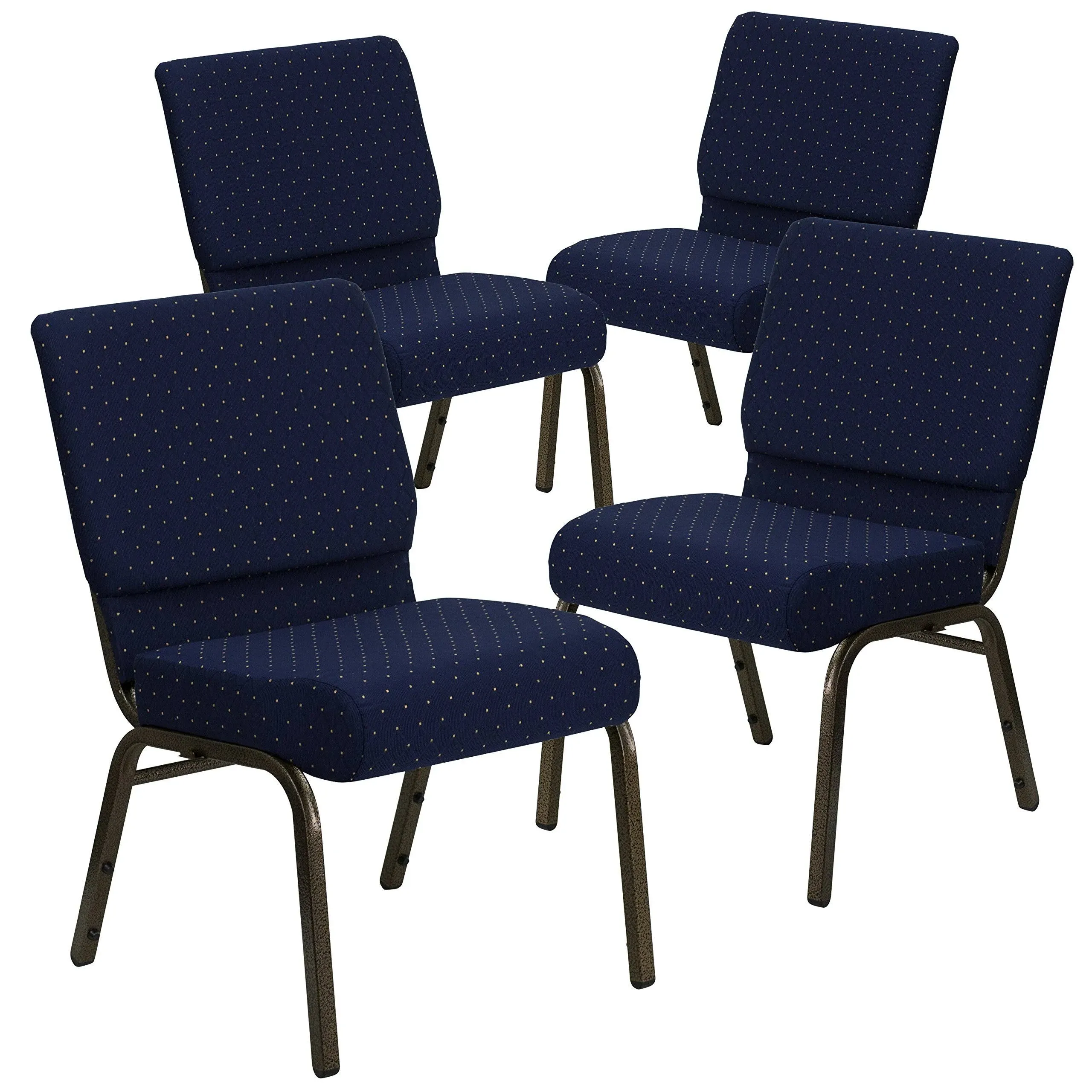 Flash Furniture Hercules Series Fabric Church Stacking Chair Navy Blue Dot ...