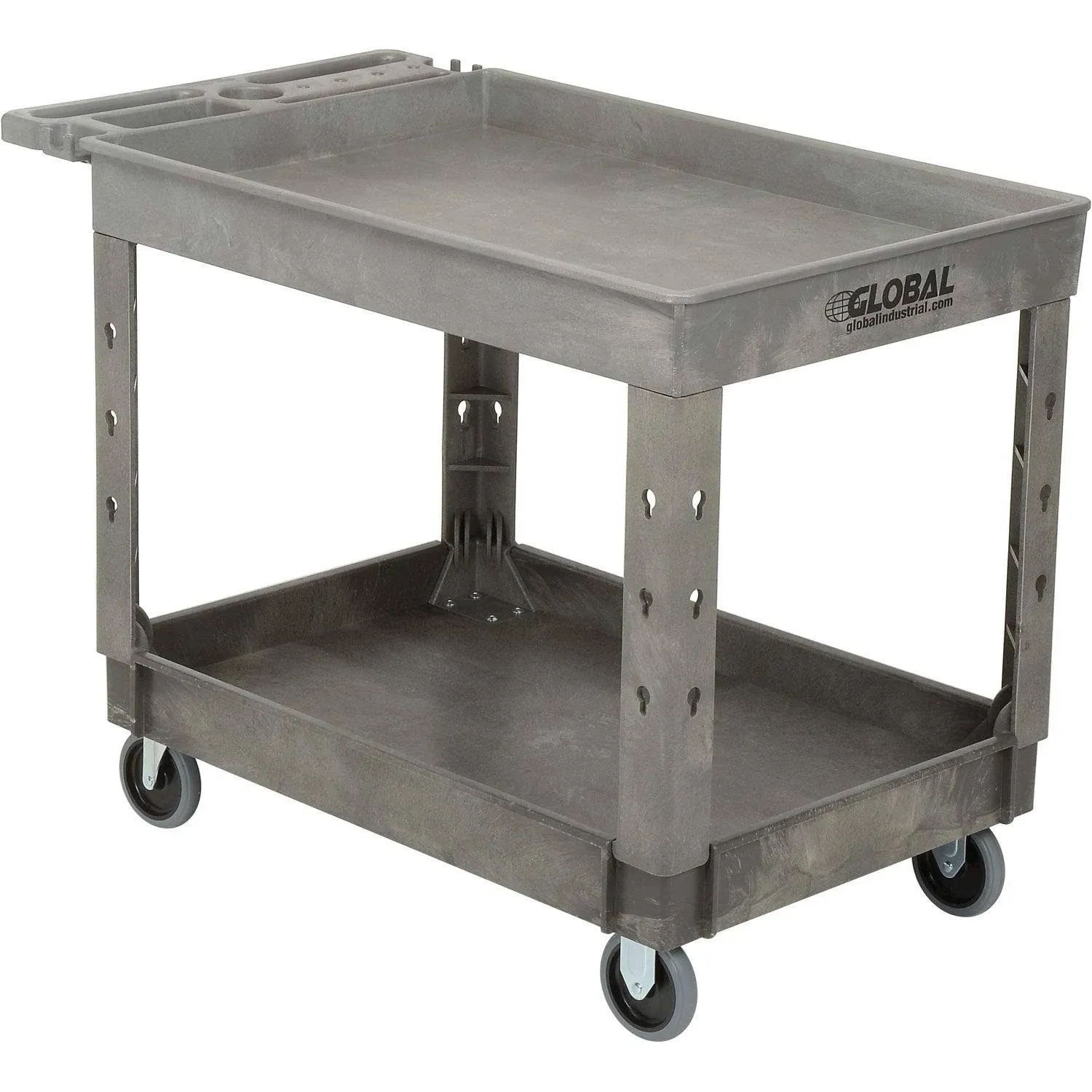 Global Industries 800297 Strength Plastic 2 Tray Shelf Service & Utility Cart 44 ...