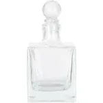 Magic Season Decorative Glass Bottle - 7 fl oz. Square Bottle (1 Set w/Glass Stopper)