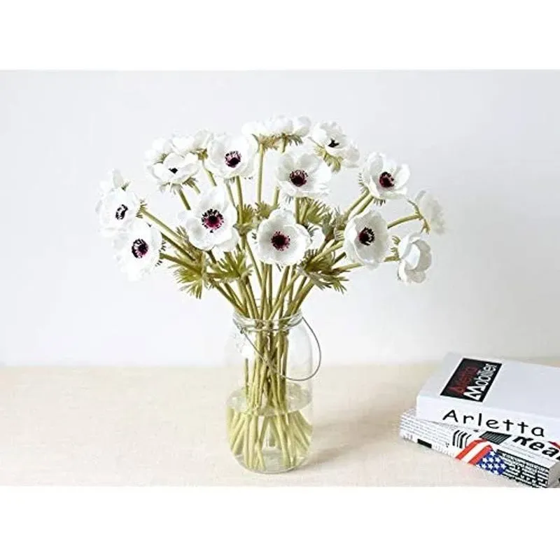 LebriTamFa 10Pcs Artifical Real Touch PU Anemone Flower Bouquet Room Home Dec...