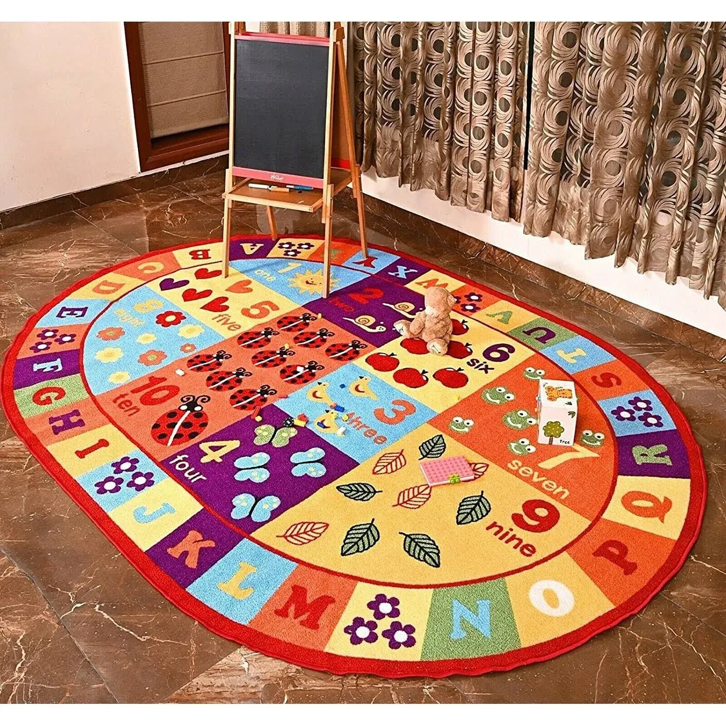 Furnishmyplace Kids ABC Area Rug Educational Alphabet Letter Numbers Size 3'3"x5 ...