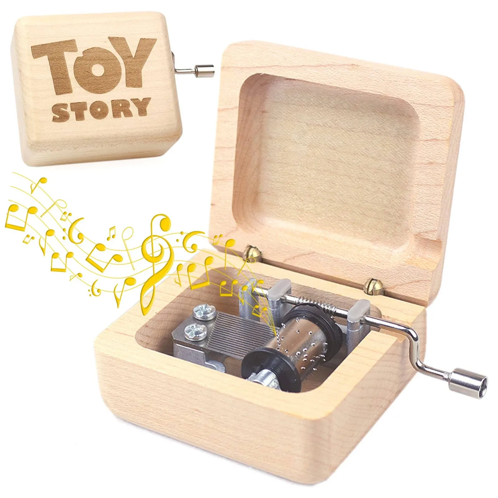 ROSIKING Wooden Music Box Hand Crank Classic Antique Carved Musical Boxes ...