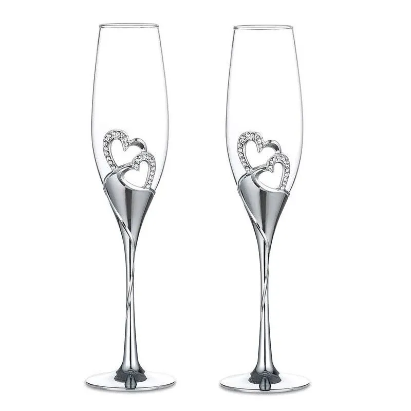 Wedding Bride and Groom Glasses Champagne Flutes