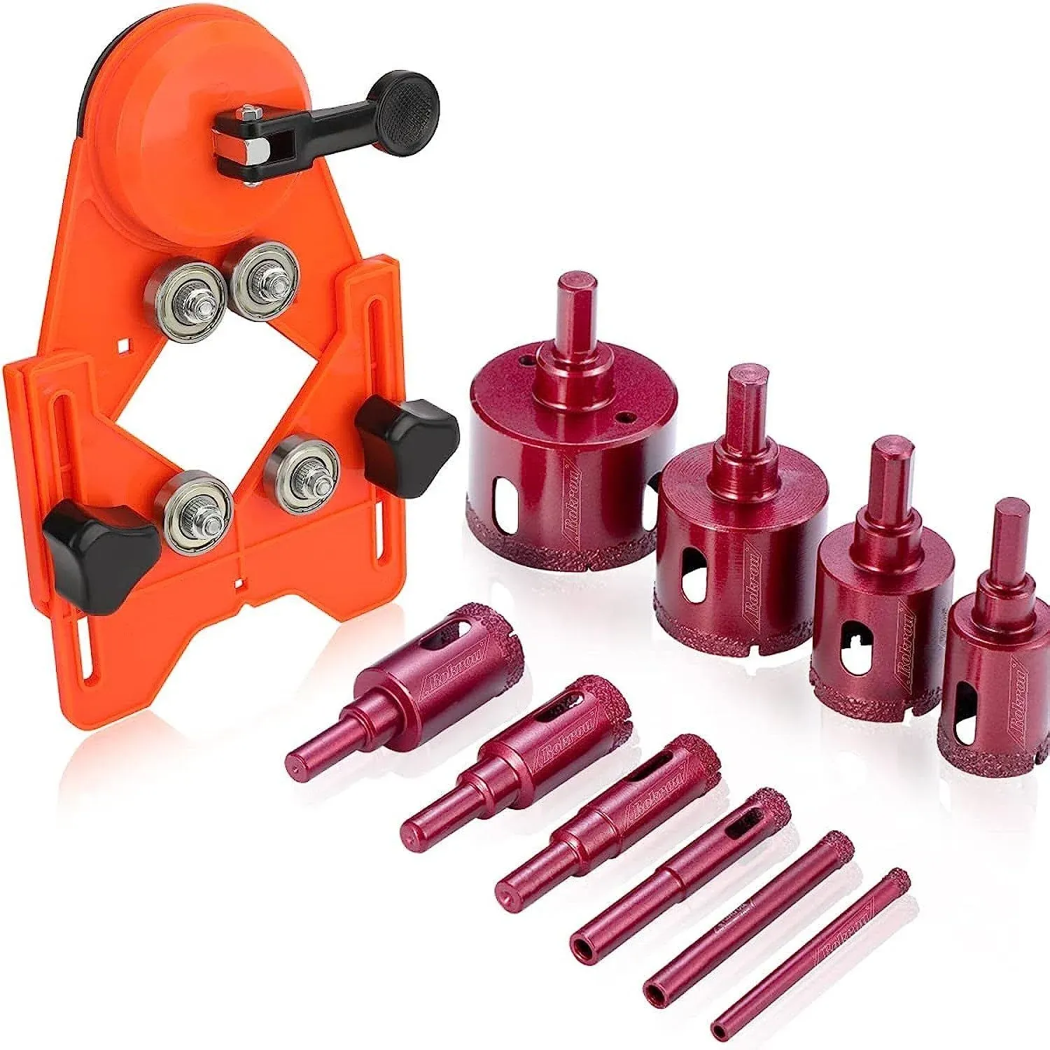 Diamond Hole Saw Diamond Brazed Hole Saw Kit 10PCS Tile Hole Saw with Guide from 6-50mm /1/4"-2" for Tile, Drill, Glass, Marble, Granite