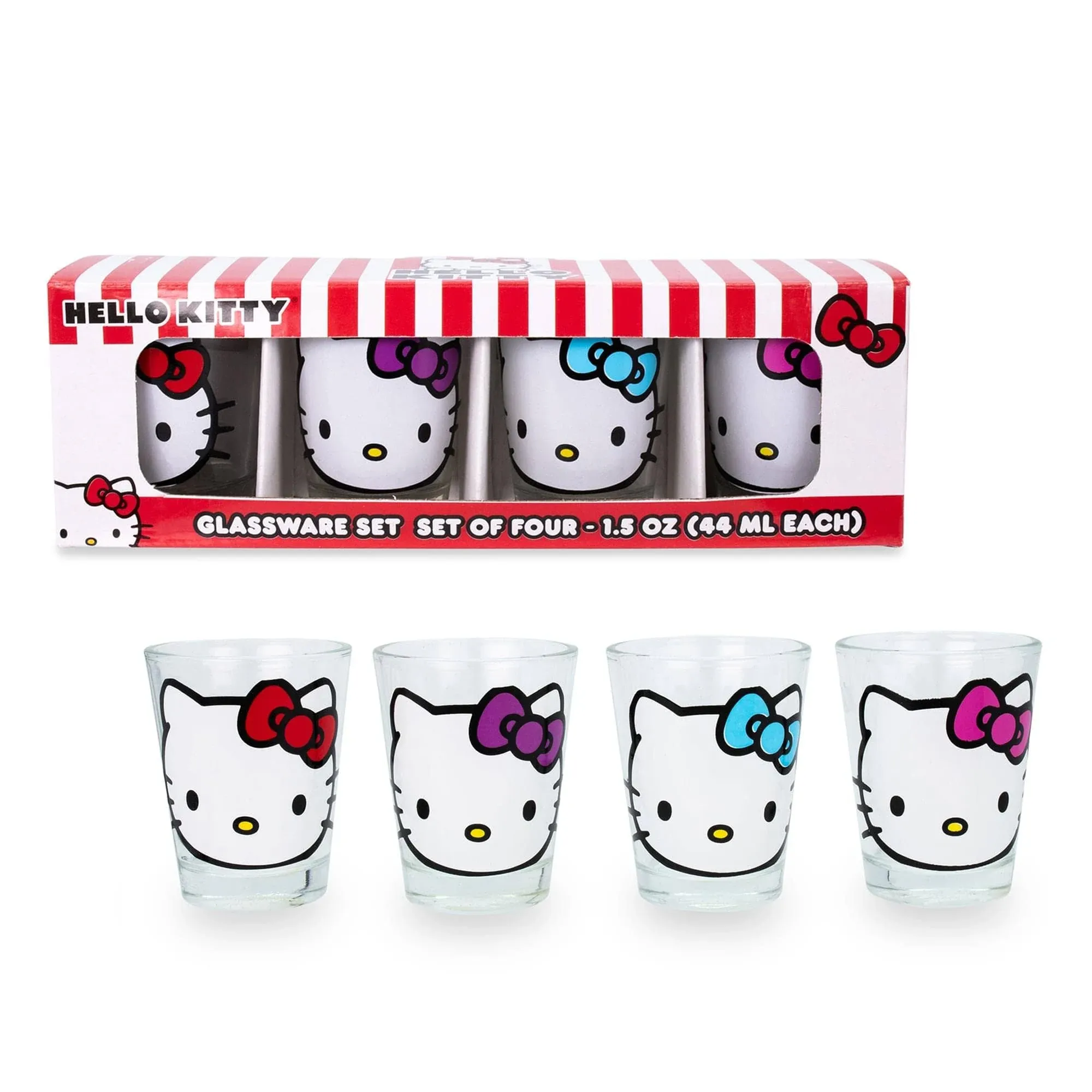 Sanrio Hello Kitty Faces 1.5-Ounce Mini Shot Glasses | Set of 4