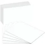 Blank Index Flash Note Cards | 80lb Heavyweight Thick White Cover Stock. 100 Cards Per Pack | 5 x 8