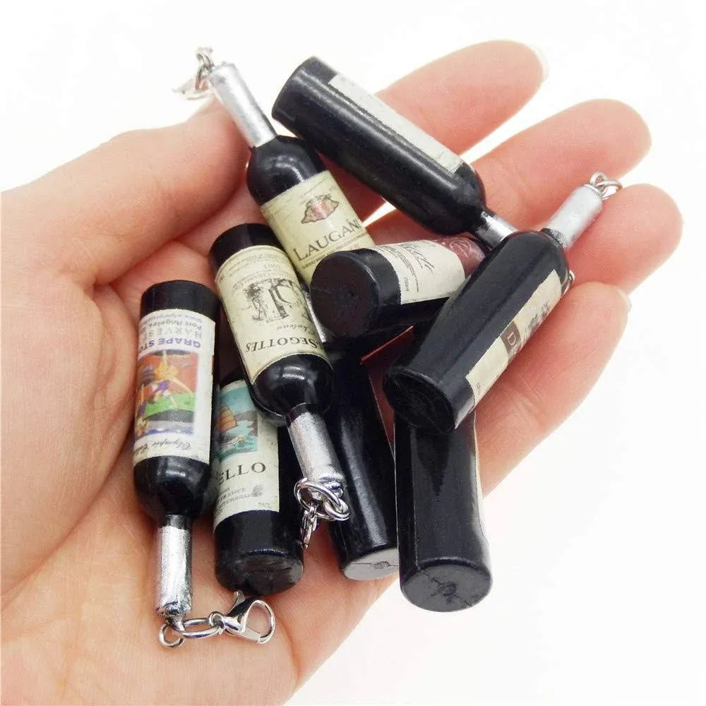 20 Pack Vintage Style Resin Wine Bottles Craft with Lobster Clasps Earrings DIY