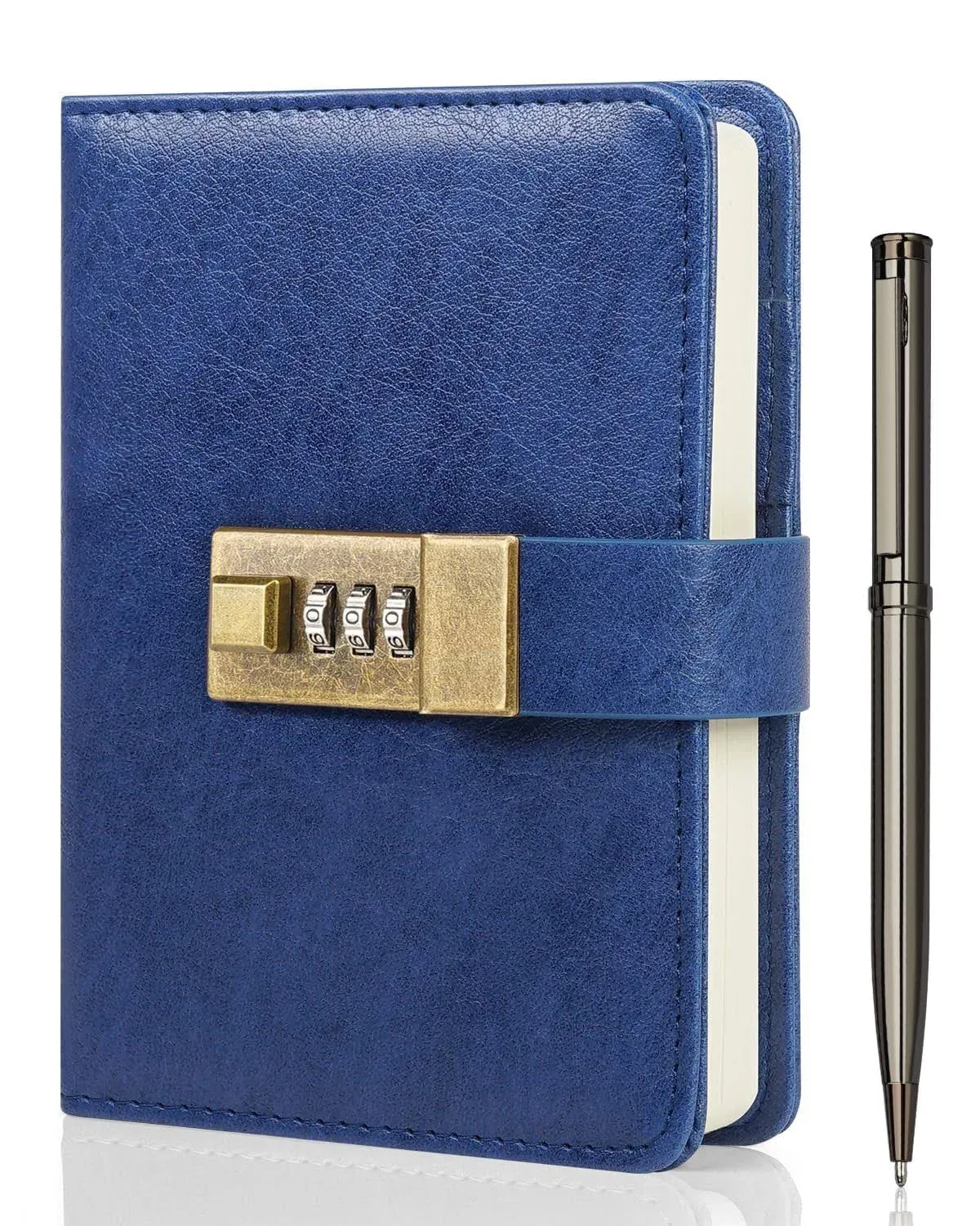 Leather Diary Journal with Lock and Pen Notebook Planner Organizer