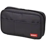 LIHITLAB Zipper Pen Case, 7.9 Ã— 2 Ã— 4.7 Inches, Black (A7551-24)