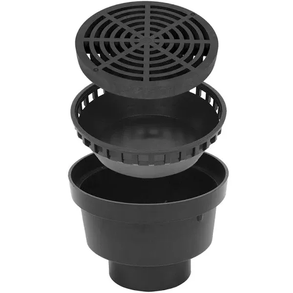 Storm Drain FSD-120 Kit 12&#034; Round Catch Basin - Perfect For Garage Floor Drain