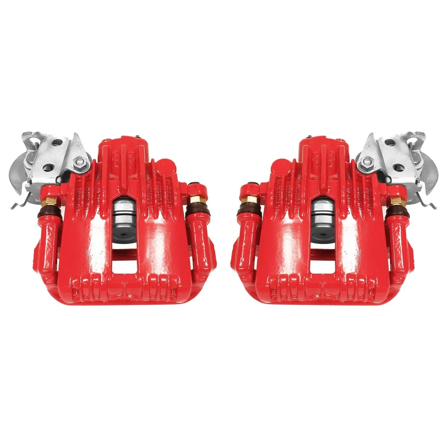 PowerStop S4540 - Disc Brake Caliper Set, Red, Powdercoated with Bracket