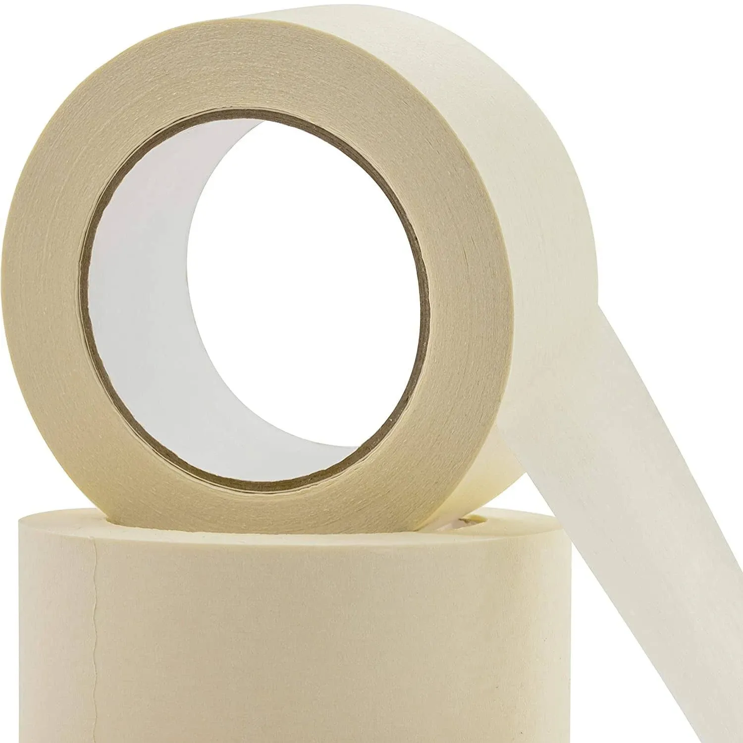 No-Residue 2 Inch, 60 Yard Masking Tape 2 Pk. Easy-Tear, Pro-Grade Removable Painters Tape Great for Home, Office, Commercial Contractor. Clean, Drip-Free Painting with Wide Crepe Paper Rolls