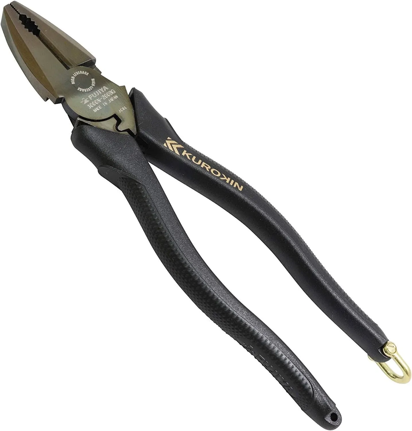 FUJIYA Tools, 3000N-200BG, High Leverage Side Cutting Pliers, Black & Gold color- 8 Inch