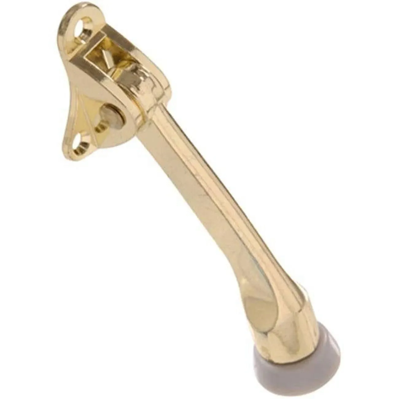 851332 4-Inch Kickdown Door Stop, Brass Finish