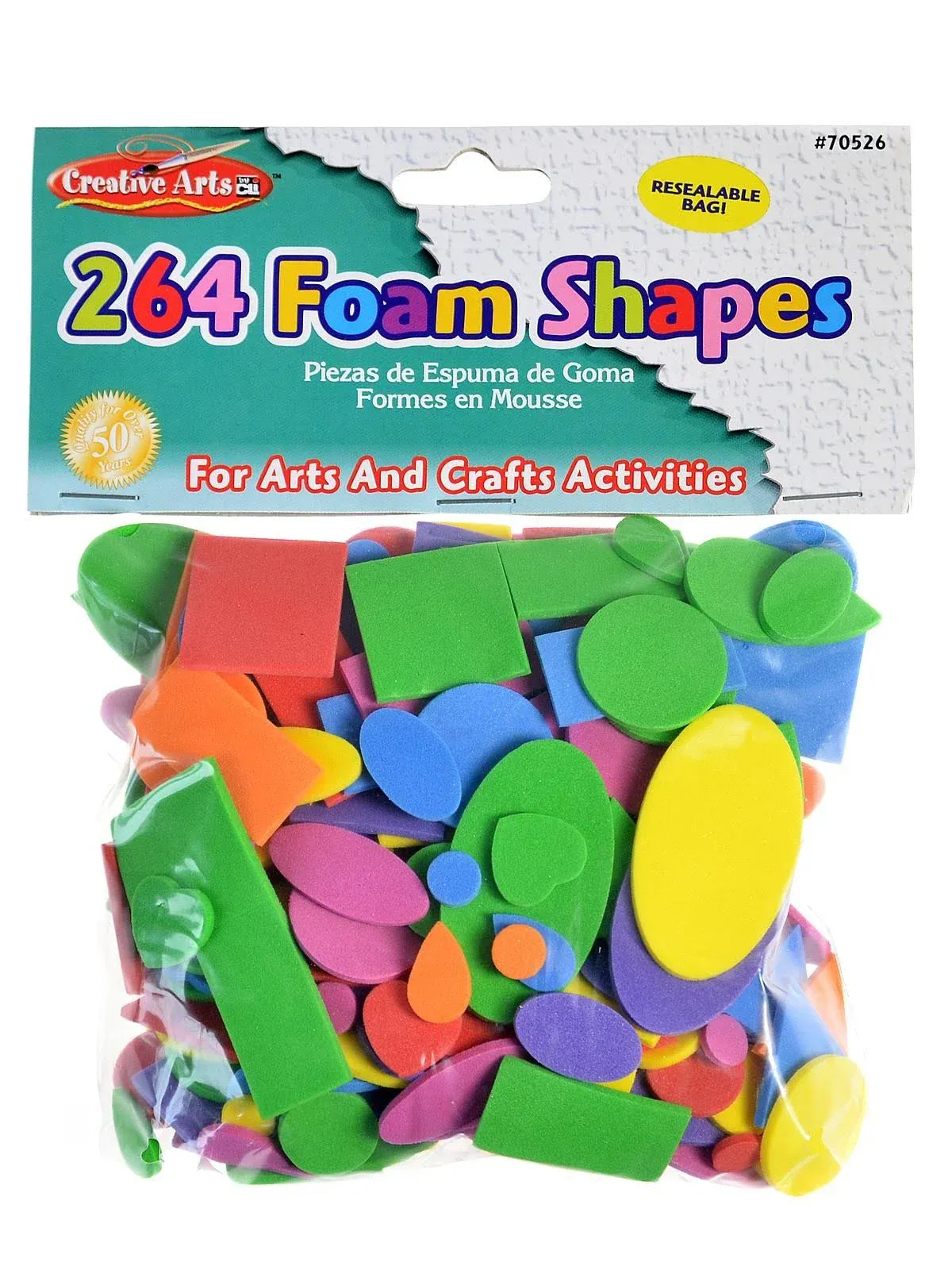 Charles Leonard Foam Shapes Asst Colors 264 Pcs