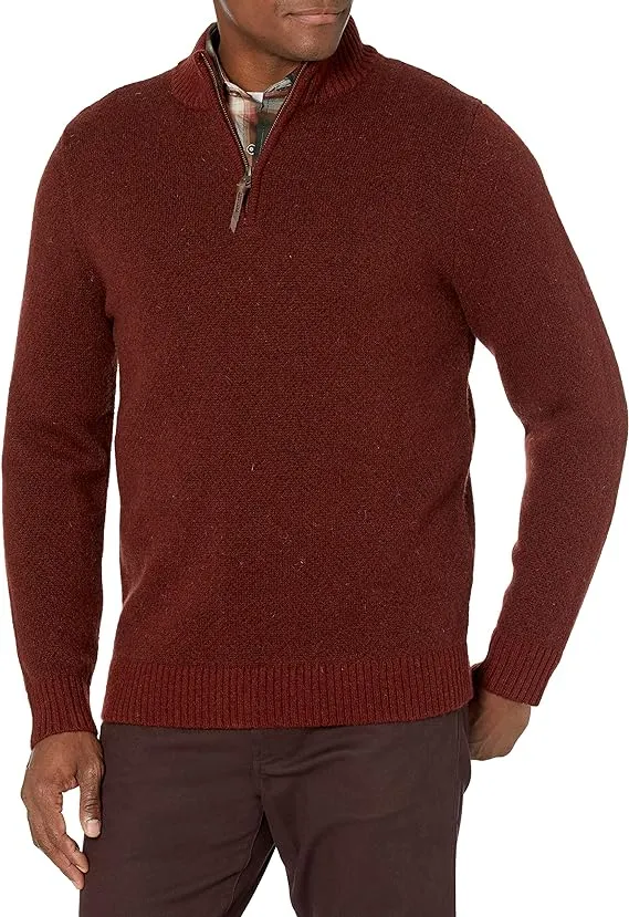 Pendleton Oxblood 1/4 Zip Shetland Sweater