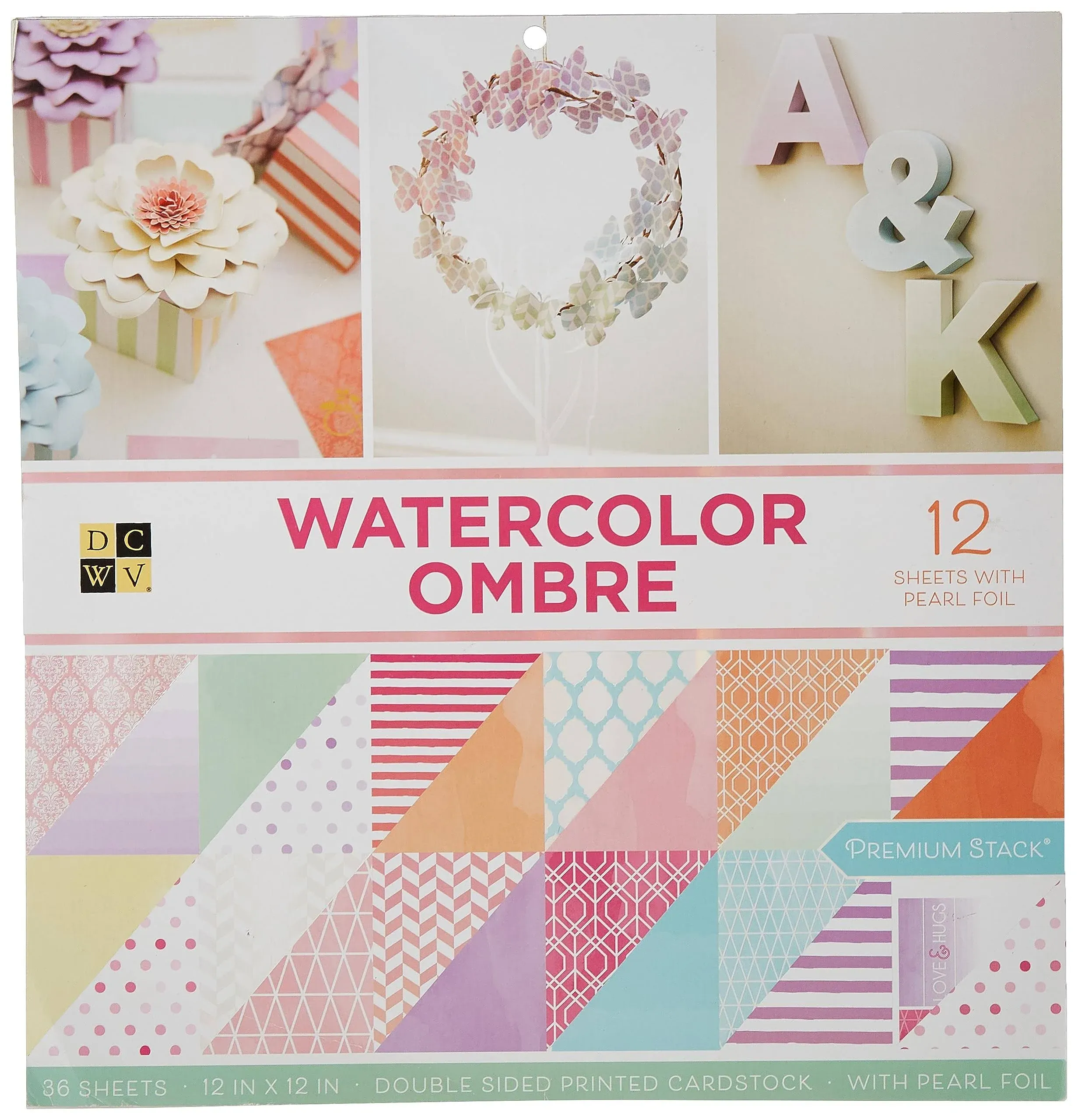 Dcwv Double-Sided Cardstock Stack 12"x12" 36/Pkg-Watercolor Ombre, 18