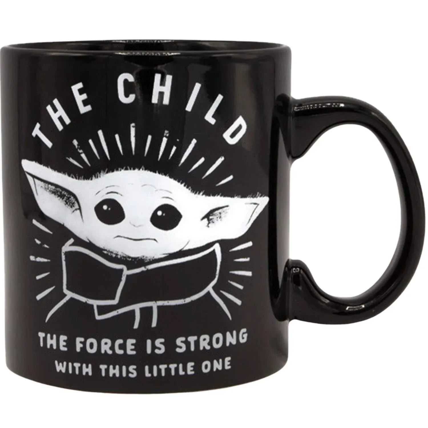 Silver Buffalo Star Wars The Mandalorian Force is Strong with this Little One Ceramic Coffee Mug, 14 Ounces