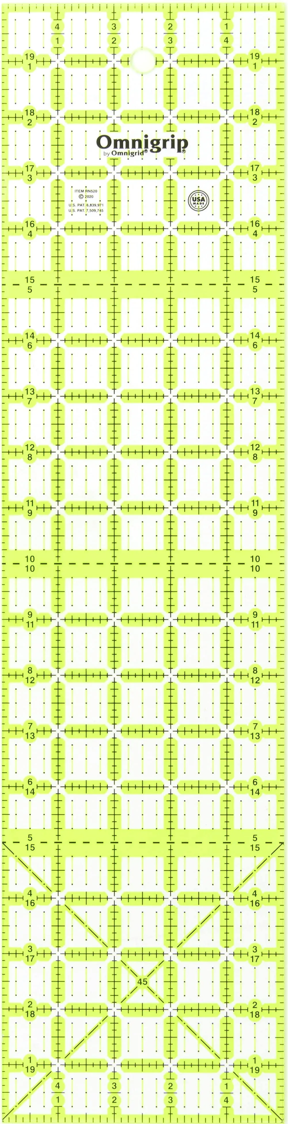 Omnigrid, Neon Non-Slip Rectangle Ruler