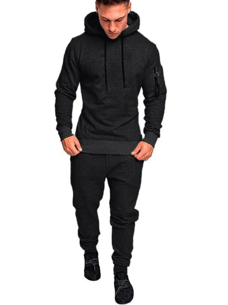 Insenver Men’s Sweatsuits Set 2 Piece Hoodie Outfit Jogging Tracksuits for Men C