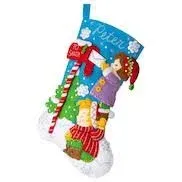 Bucilla, Dear Santa, Felt Applique 18" Stocking Making Kit, Perfect for DIY Arts and Crafts, 89583E