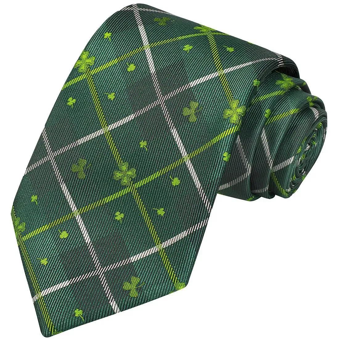 KissTies 58'' & 63'' Shamrock Tie Mens Clover Necktie St. Patrick's Day Ties