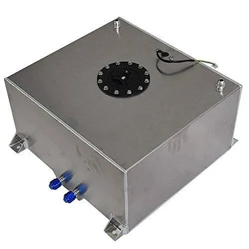 15 Gallon Polished Aluminum Racing Drift Fuel Cell Tank+Level Sender