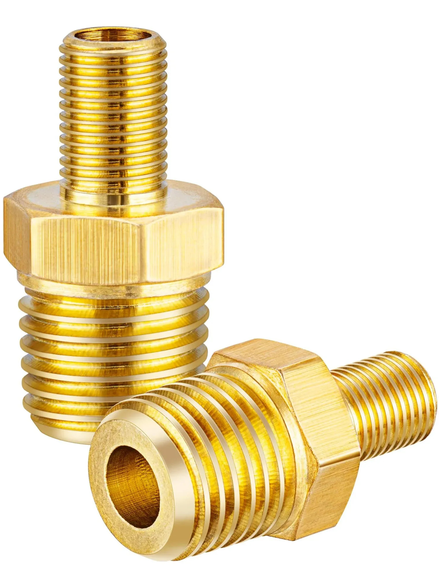  Brass Air Inflator Adapter, 1/4&#034; NPT (M) to Standard Schrader Valve (M), Tire 