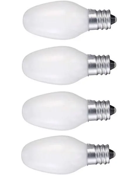 Night Light 5watt C7 Candelabra Base White Bulb 4 Pack