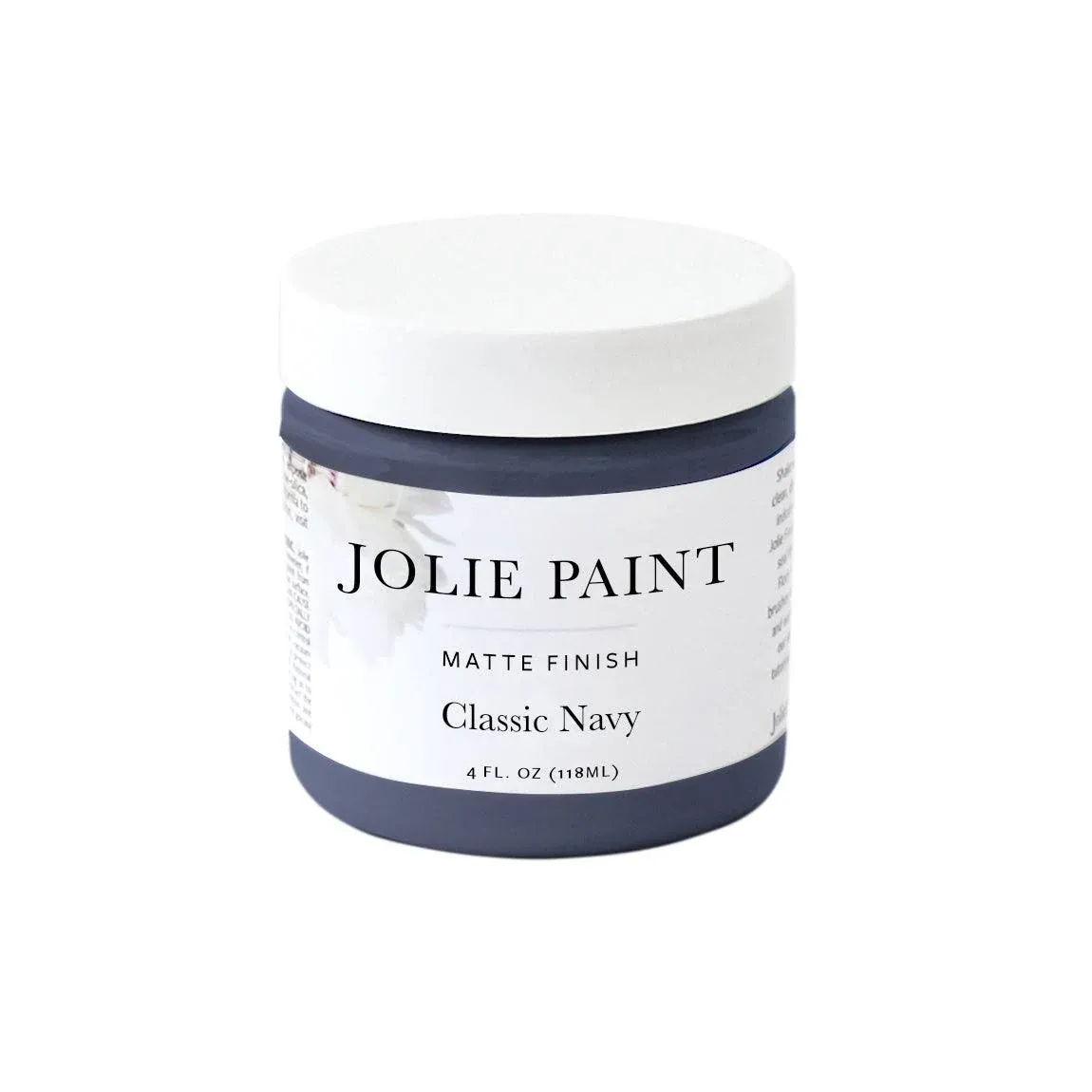 Jolie Paint – Chalk Finish for Furniture, Cabinets, and Décor, Green Wise Certified, No Priming or Sanding, Classic Navy [Navy Blue], 4 Ounces