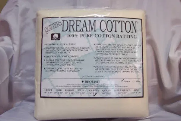 Quilters Dream Natural Cotton Request Batting (96'' x 93'') Double