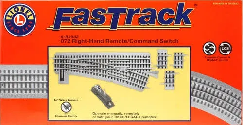 LIONEL FASTRACK 6-81952 REMOTE O72 RIGHT HAND COMMAND SWITCH TRACK O GAUGE TMCC