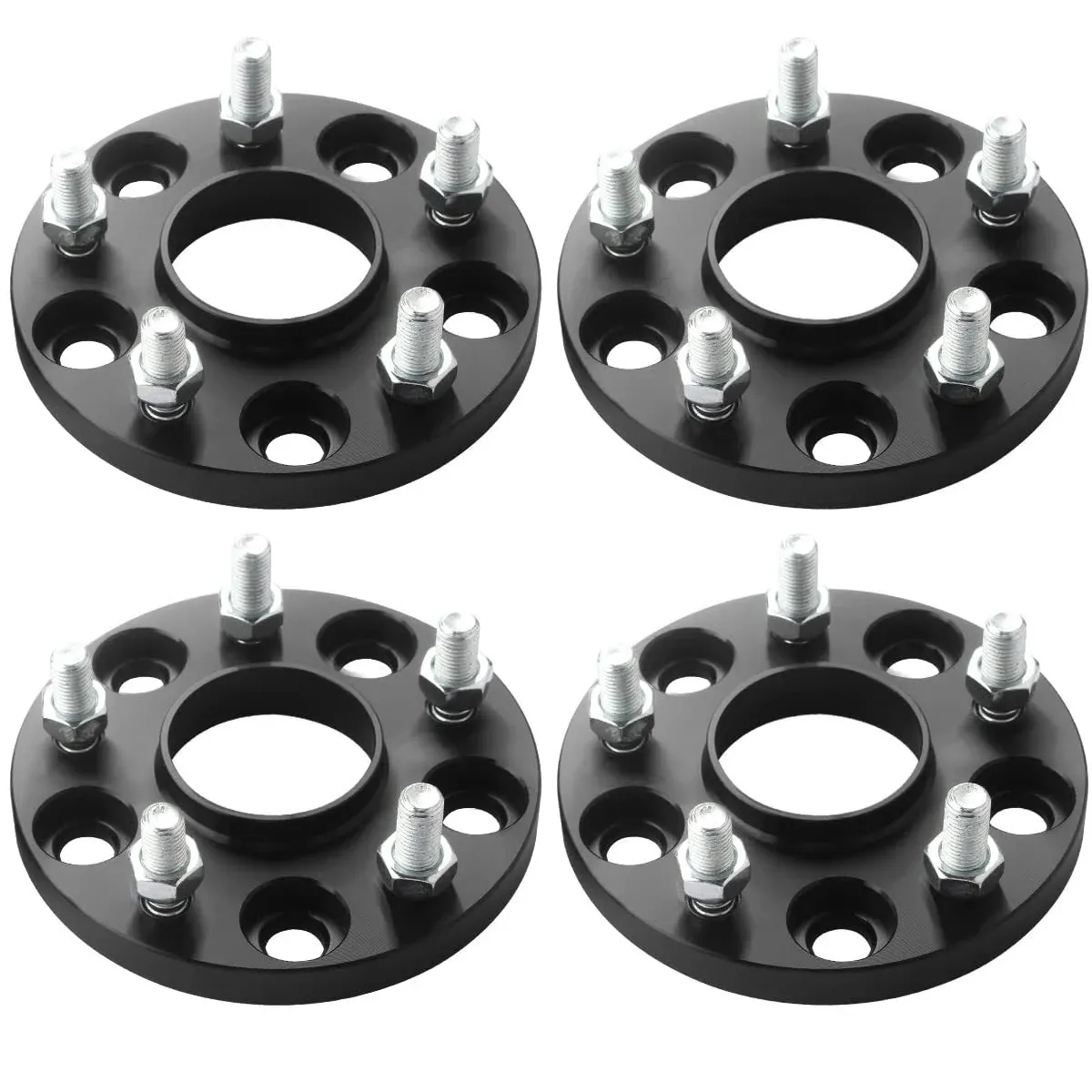 GAsupply 15mm 5x114.3mm Wheel Spacers, 5 Lug Forged Hubcentric 5x4.5 Wheel Spacers 64.1mm Hub Bore with 12x1.5 Studs, Fit for Civic CR-V Element Acura CL ILX RSX TLX TSX MDX (4pcs)