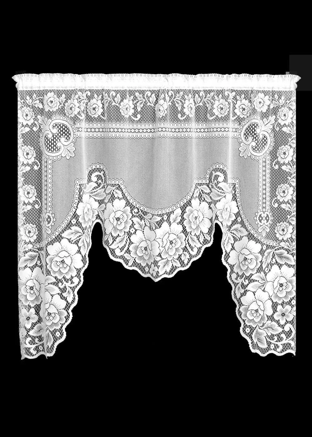 Heritage Lace 2860W-S Victorian Rose Swag - White