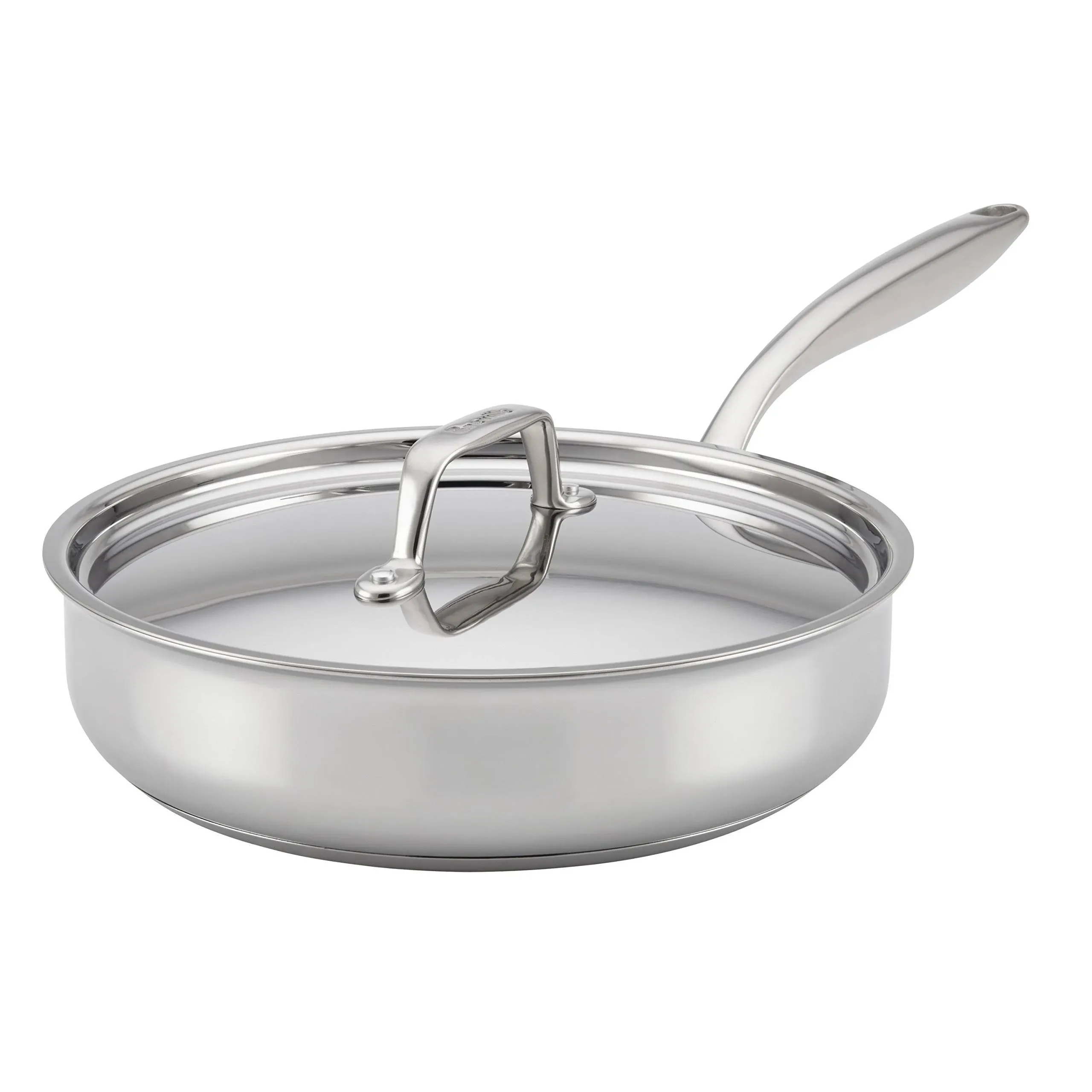 Breville Clad Stainless Steel Saute Pan / Frying Pan / Fry Pan with Lid - 3.5 Quart, Silver