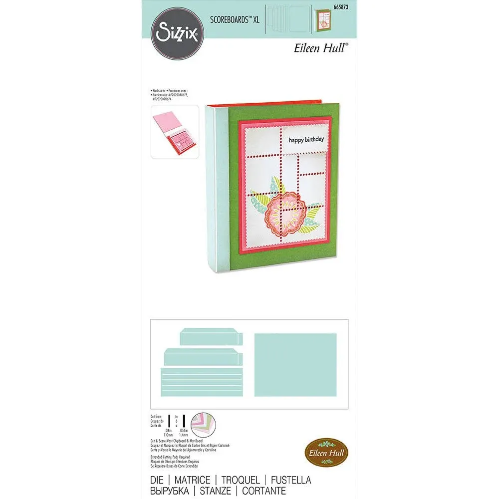 Sizzix ScoreBoards XL Die Box Book by Eileen Hull, 665873, Multicolor