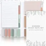 Aesthetic Pastel Sticky Notes Set of 528 with Tabs For Bible Study - Incl. Sturdy Cover to Keep Your Notes Safe - Cute School Accessories, College, Students, Teachers or Office Desk Supplies for Women