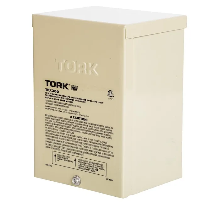 TORK 300-Watt 120-Volt Multi-Tap Landscape Lighting Transformer in White | TPX300