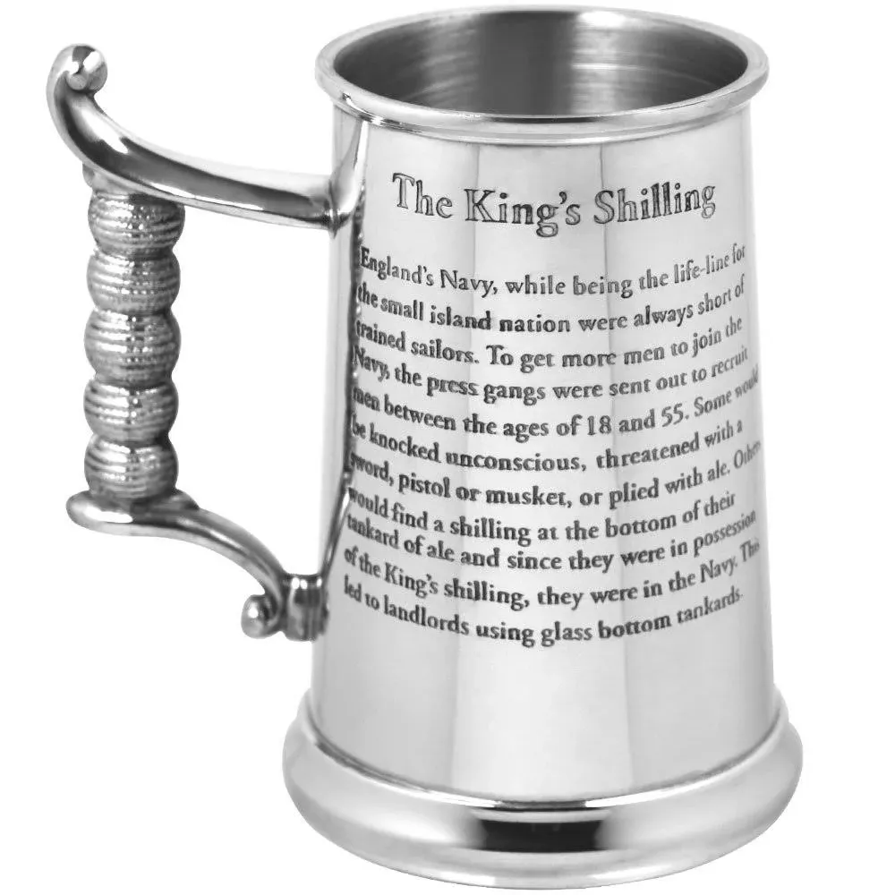 English Pewter Company Heavy Gauge King’s Shilling Pewter Beer Mug Tankard. As Seen On TV [HG170]