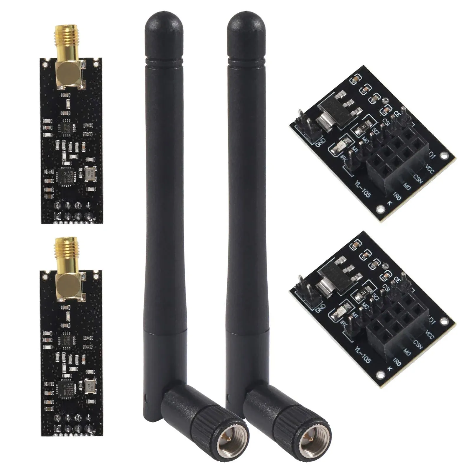 2Pcs NRF24L01+PA+LN<wbr/>A RF Wireless Transceiver Module with SMA Antenna 2.4G 110...