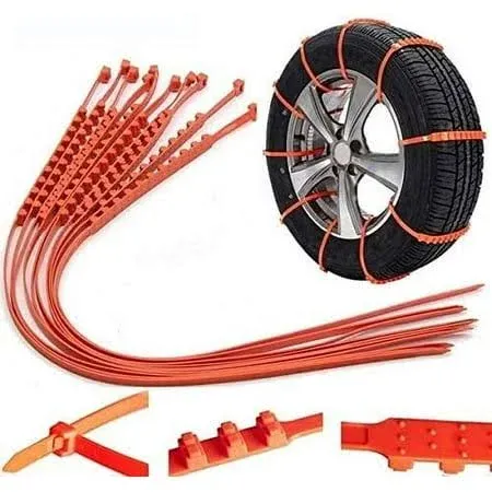 Raisman Universal Emergency Traction Snow Tire Chains Anti-Skid Nylon Cable Tie for Security Winter Driving Car Truck SUV Mowers (Pack of 20)