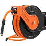 Giraffe Tools Retractable Air Hose Reel Wall Mount 3/8-IN 50-FT Hybrid Air Hose