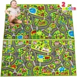 JOYIN 2 Pack Playmat City Life Carpet Playmat for Kids Age 3+ Jumbo Play Room Rug City Pretend Play