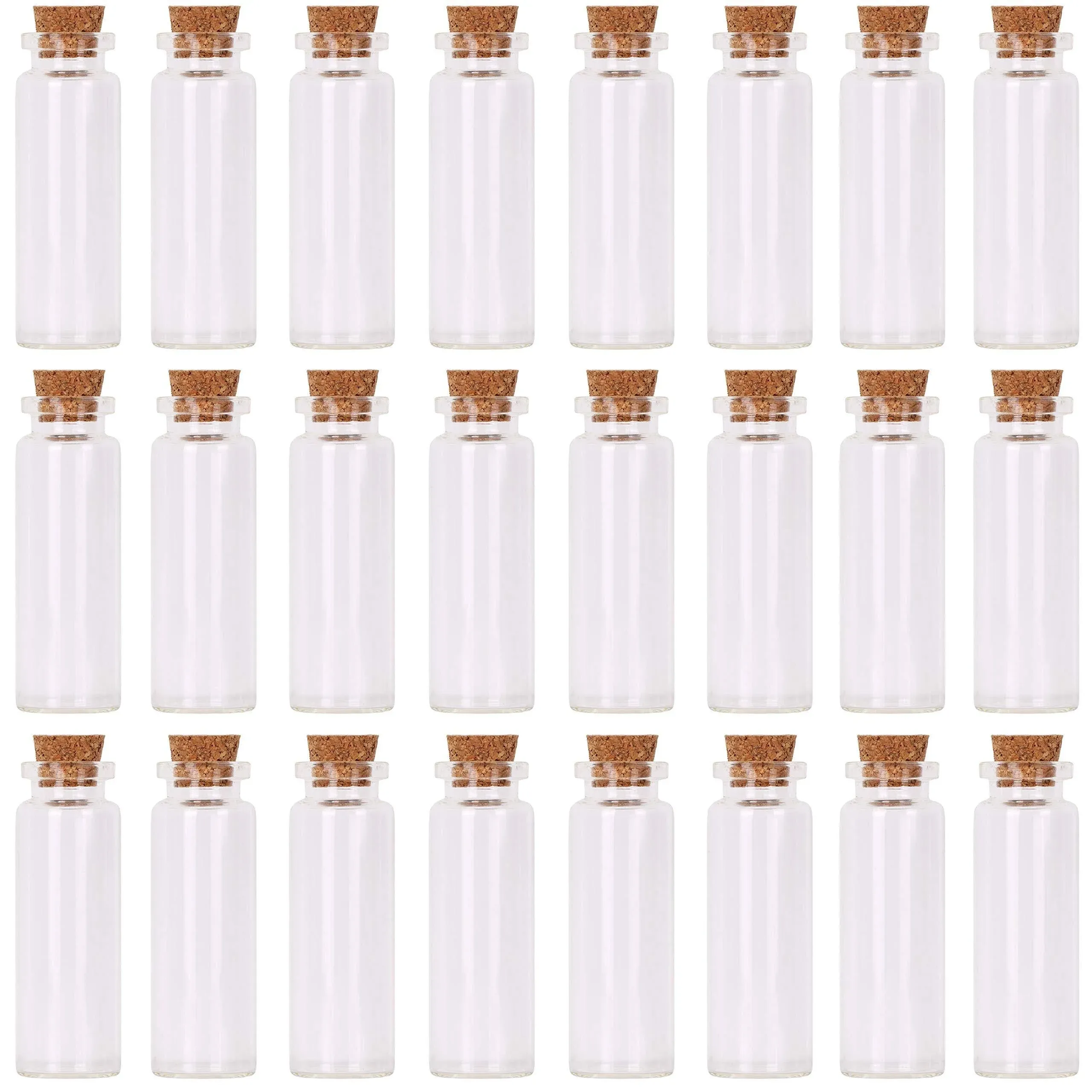 MaxMau 24 Sets 15ml Small Mini Glass Bottles with Cork Stoppers Tiny Vials for Wedding Favors Art Crafts DIY Decoration