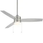 Atlantis 52 inch Brushed Nickel Downrod Ceiling Fans, WAC Fans Limited