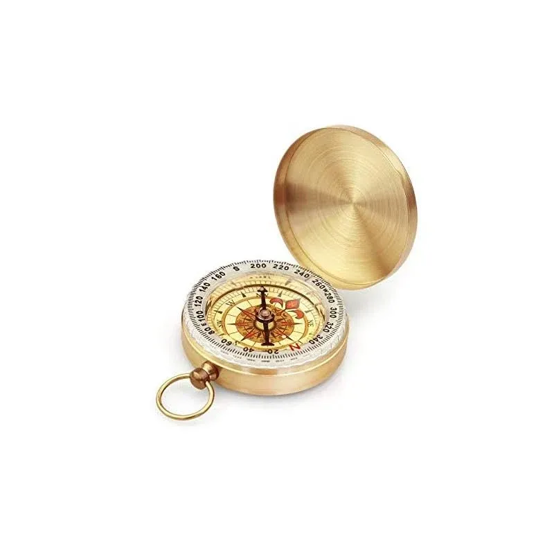 Classic Pocket Style Camping Old Fashioned Copper Compass